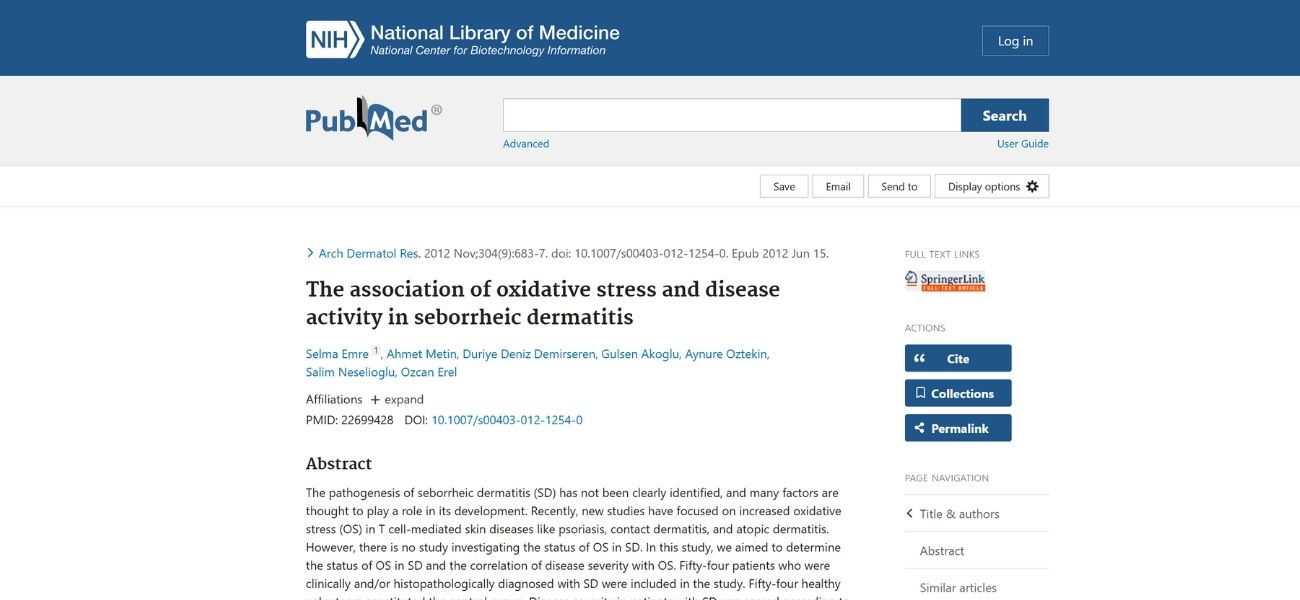 4The association of oxidative stress and disease activity in seborrheic dermatitis