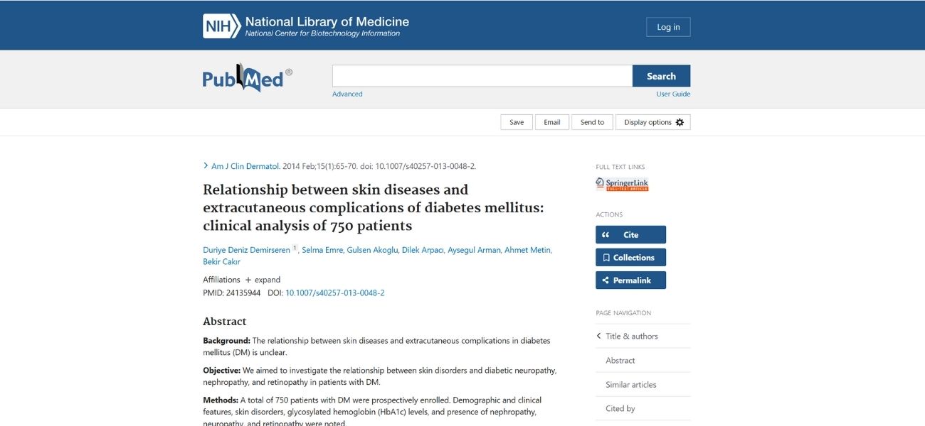 5Relationship between skin diseases and extracutaneous complications of diabetes mellitus clinical analysis of 750 patients